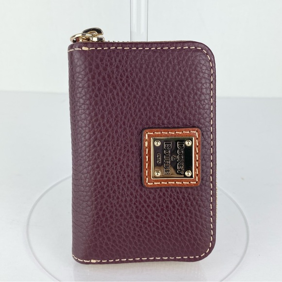 Dooney & Bourke Pebble Grain Zip Around Wallet Bordeaux Color - Picture 6 of 7